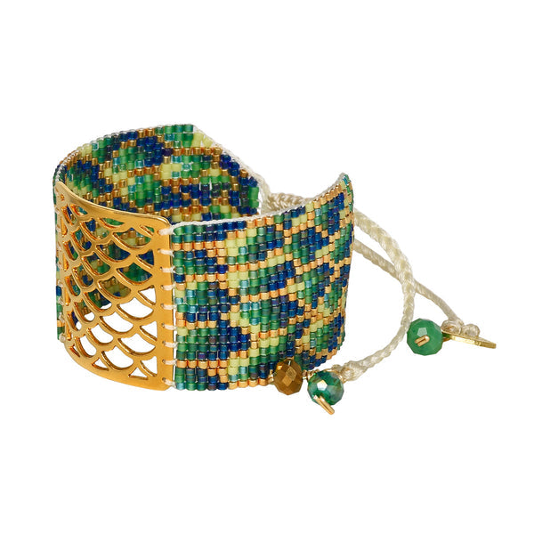 CONCHAS BRACELET GREEN/BLUE/GOLD