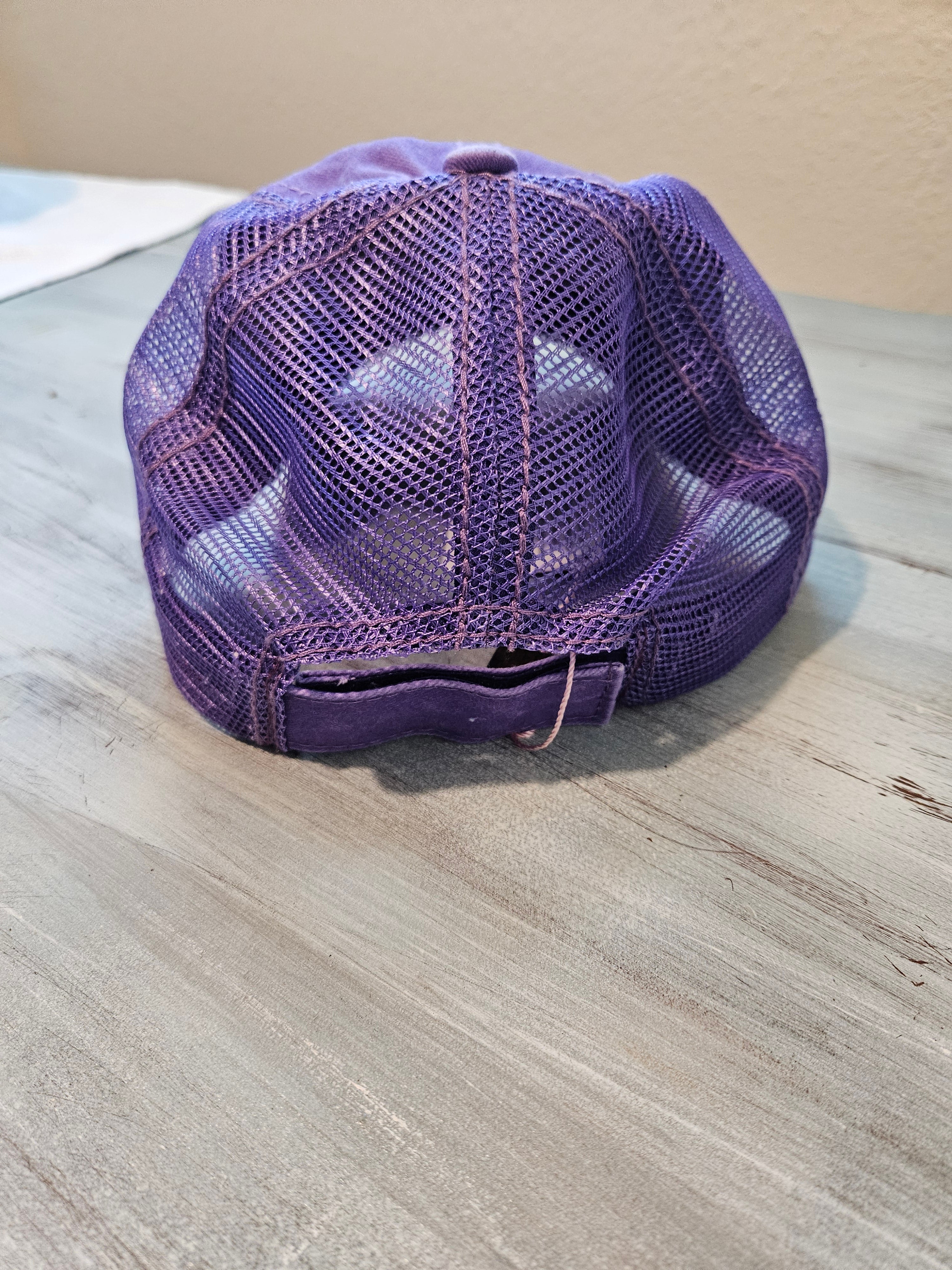 New Purple Leopard Hat with Black LV Patch
