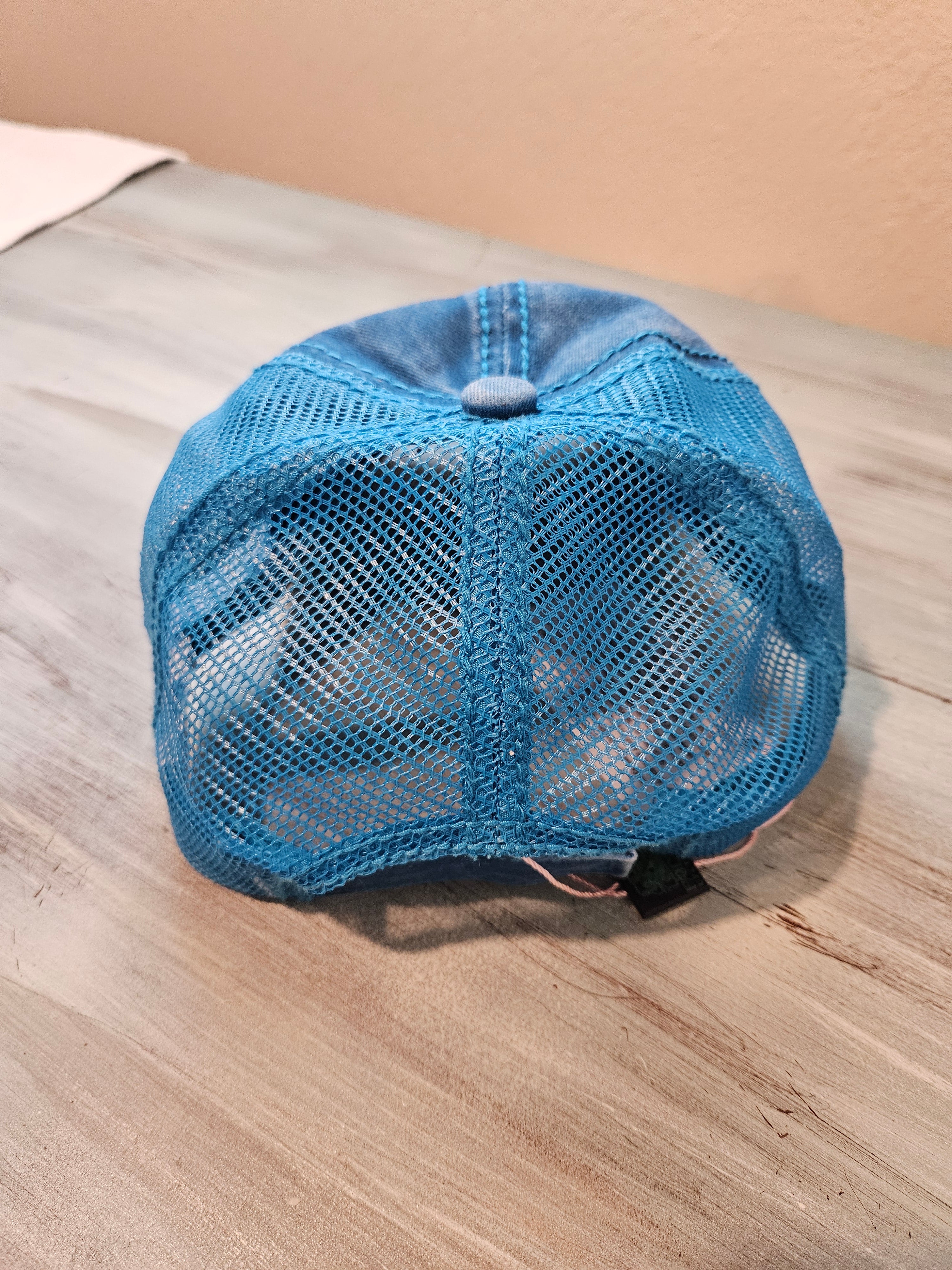 New Blueberry Leopard Hat with Black LV Patch