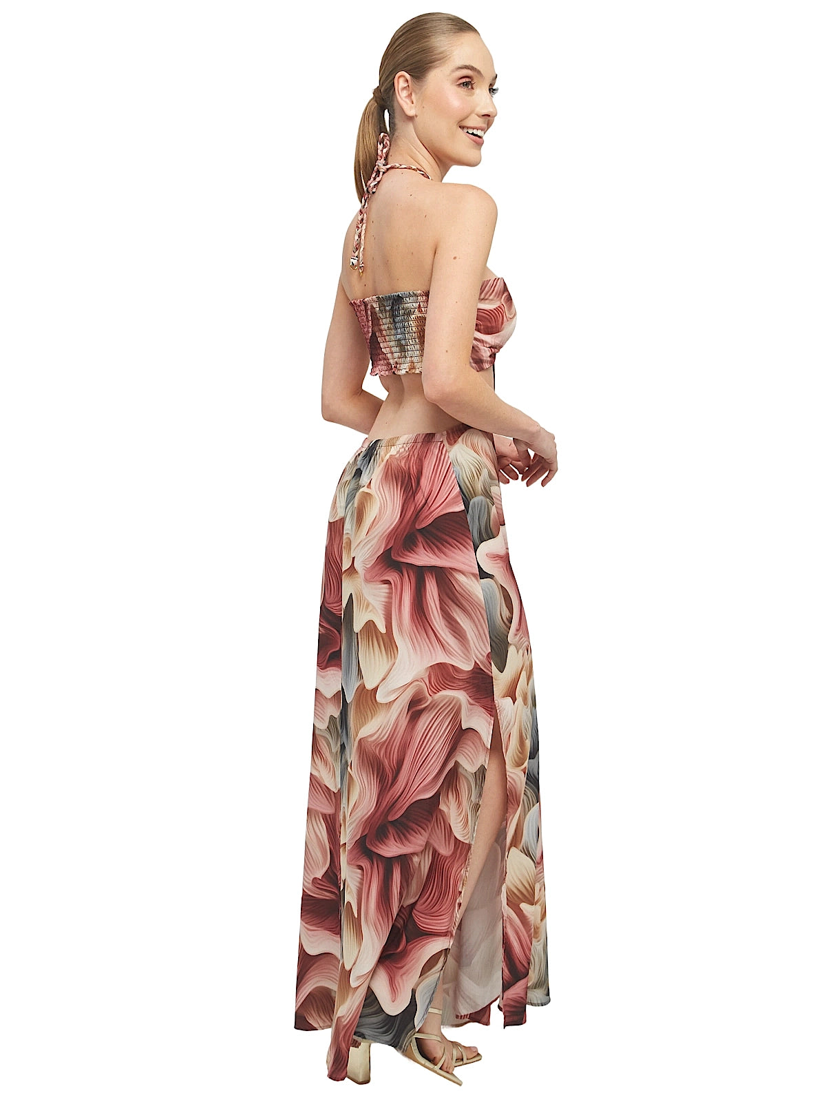 Chamberlain Cut-Out Maxi Halter Dress