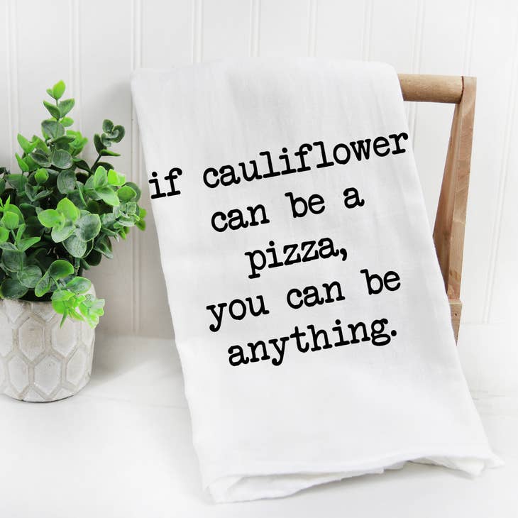 If Cauliflower Can Be a Pizza Kitchen Tea Towel