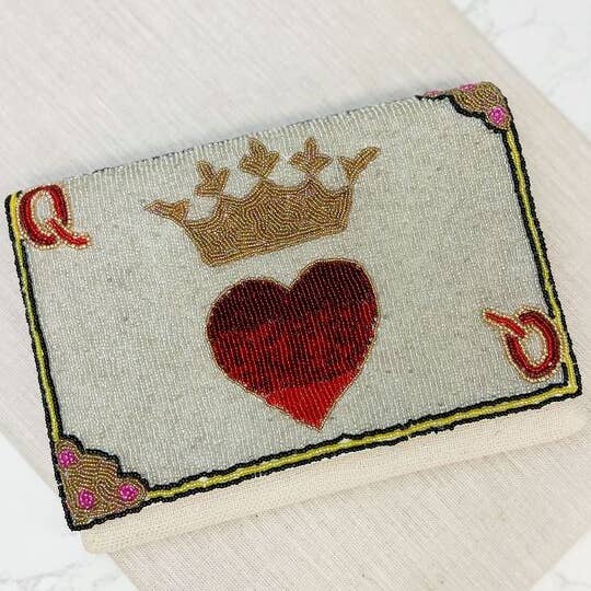 Queen of Hearts Beaded Clutch Beaded Clutch/Crossbody