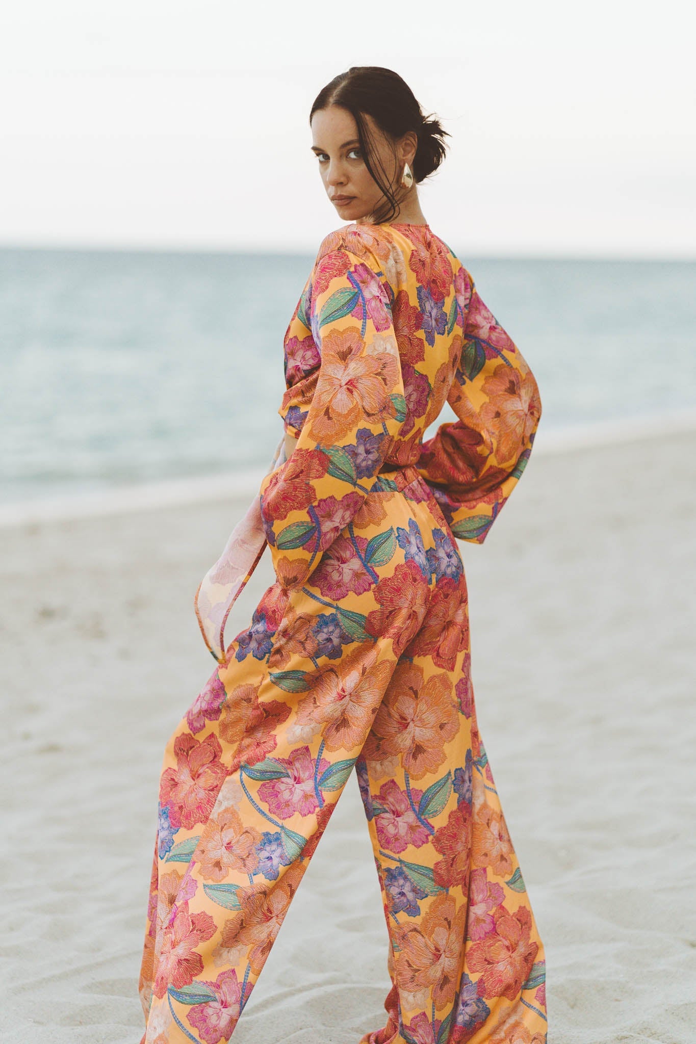 Orange Bloom Dore Floral Pants