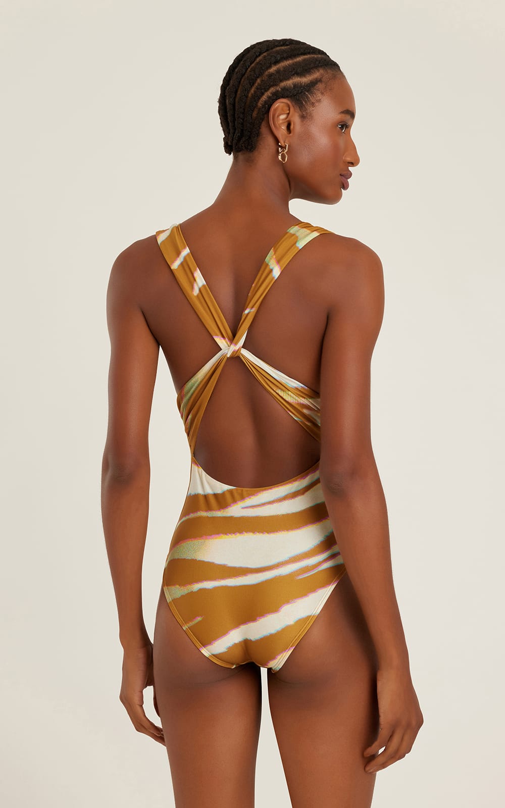 Lenny Niemeyer Ruched V Neck One Piece Oryx Swimsuit