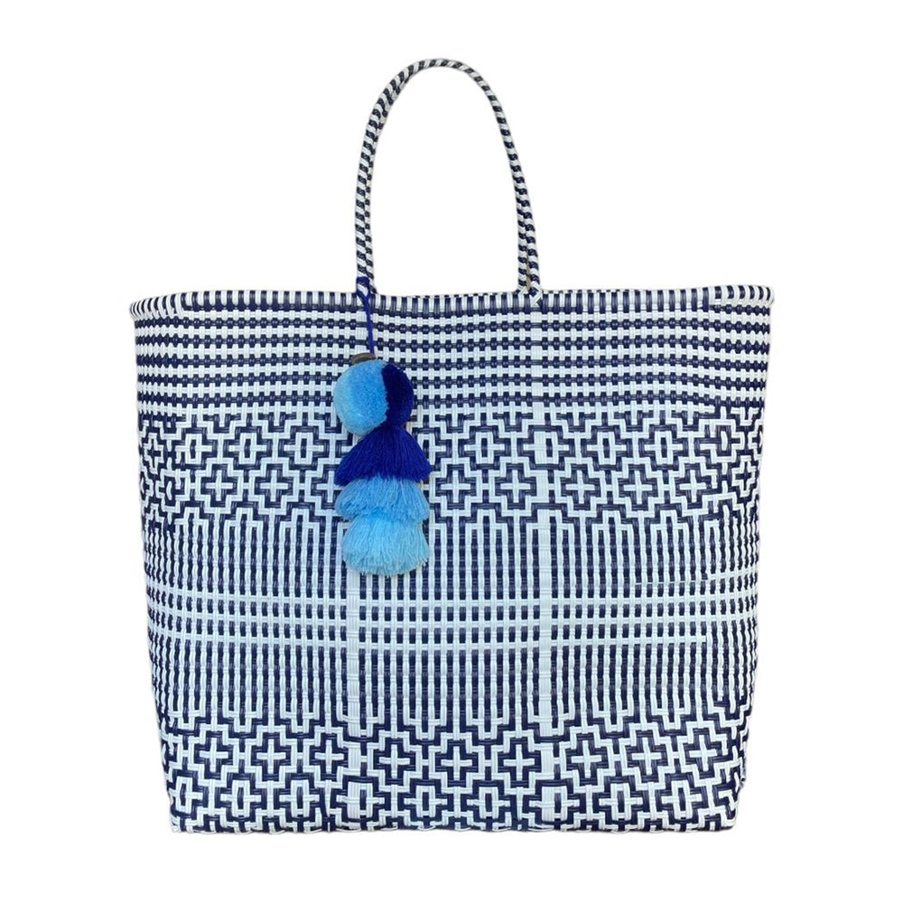 Preppy Tile Navy / White Citron Tote XL Weekender