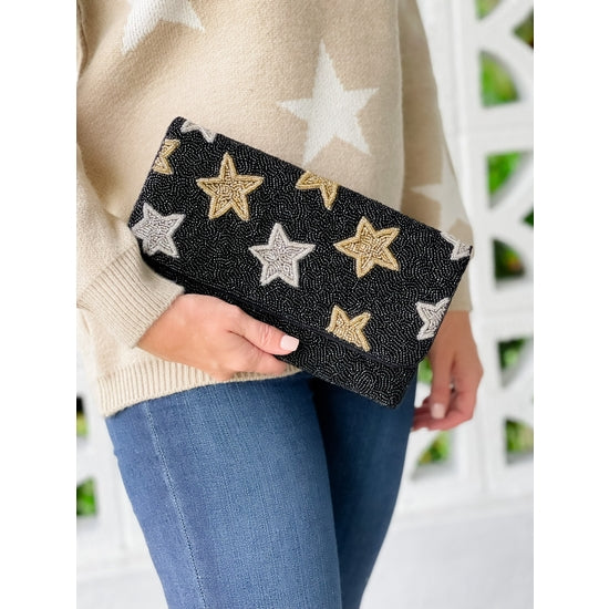 Beaded-Gold-&-Silver-Stars-Clutch
