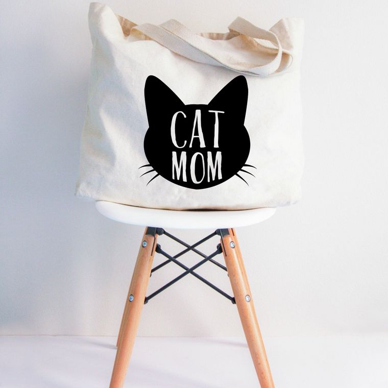 The perfect tote for the beach, errands, grocery shopping, etc.  Cute & Casual, it's prefect for every day!  Cat Mom XL Tote Bag *Measures 20