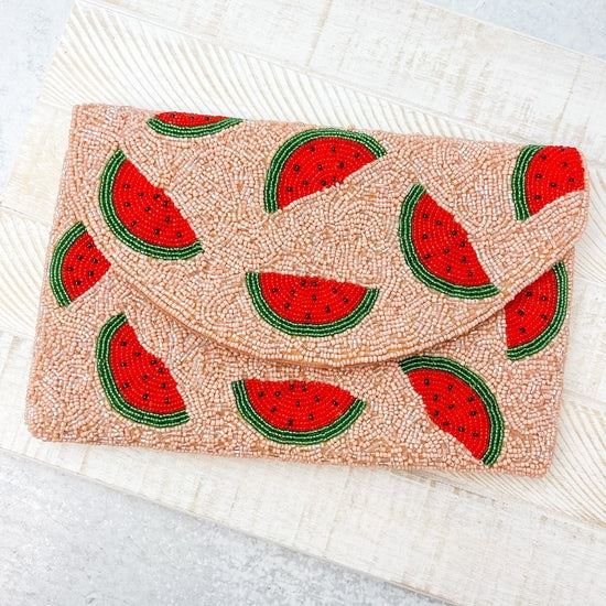 Watermelon Slice Beaded Crossbody/Clutch