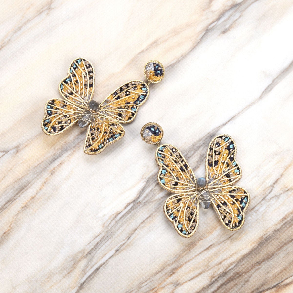 Butterfly Semiprecious Stones Earrings
