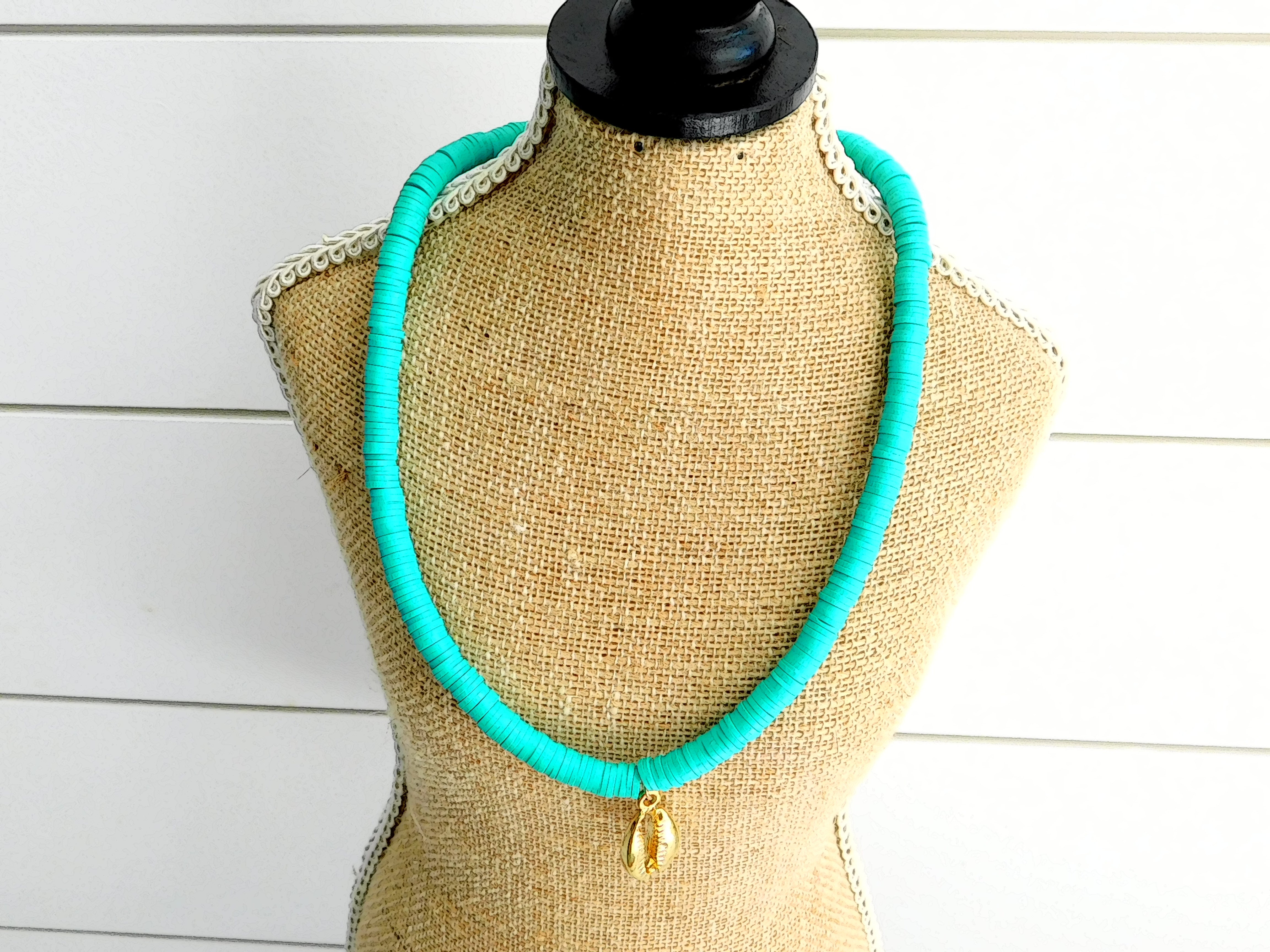 Full Neon Large Disc Necklace with Gold Shell *Multiple Colors