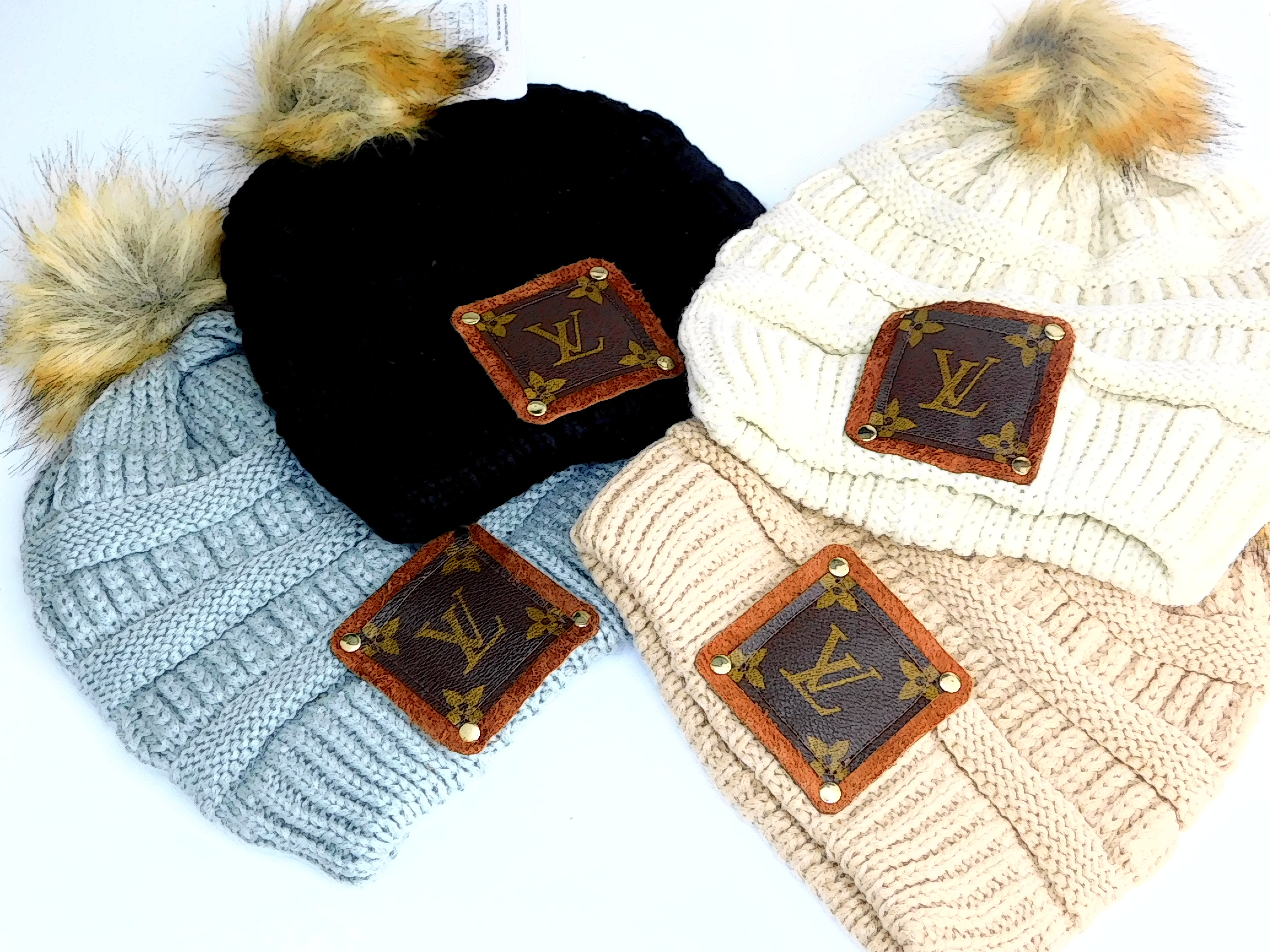 Cozy Beanies with LV Large Patch *Multiple Colors*