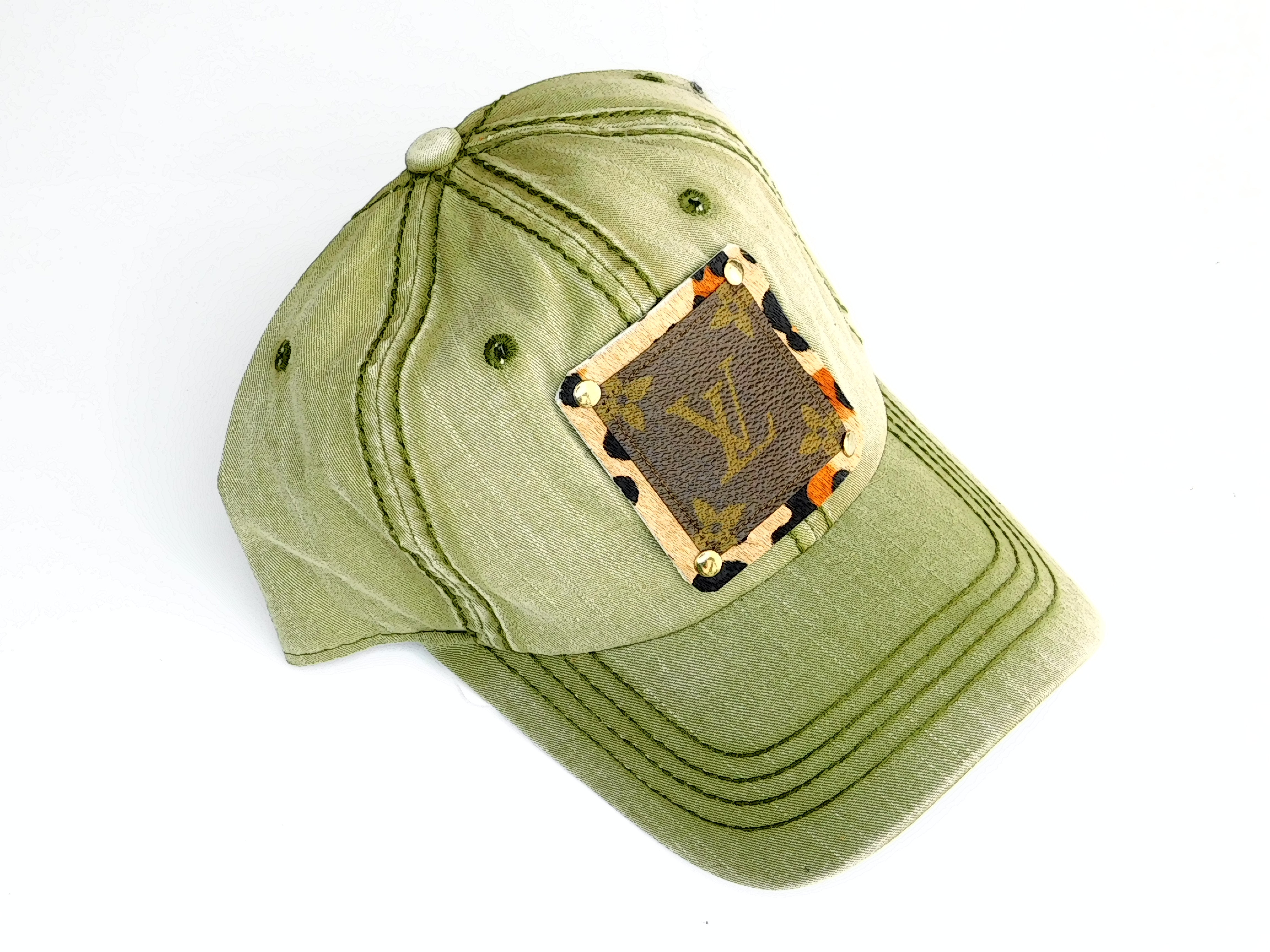 Baseball Cap Camo Hat With Louis Vuitton Patch Patches Of