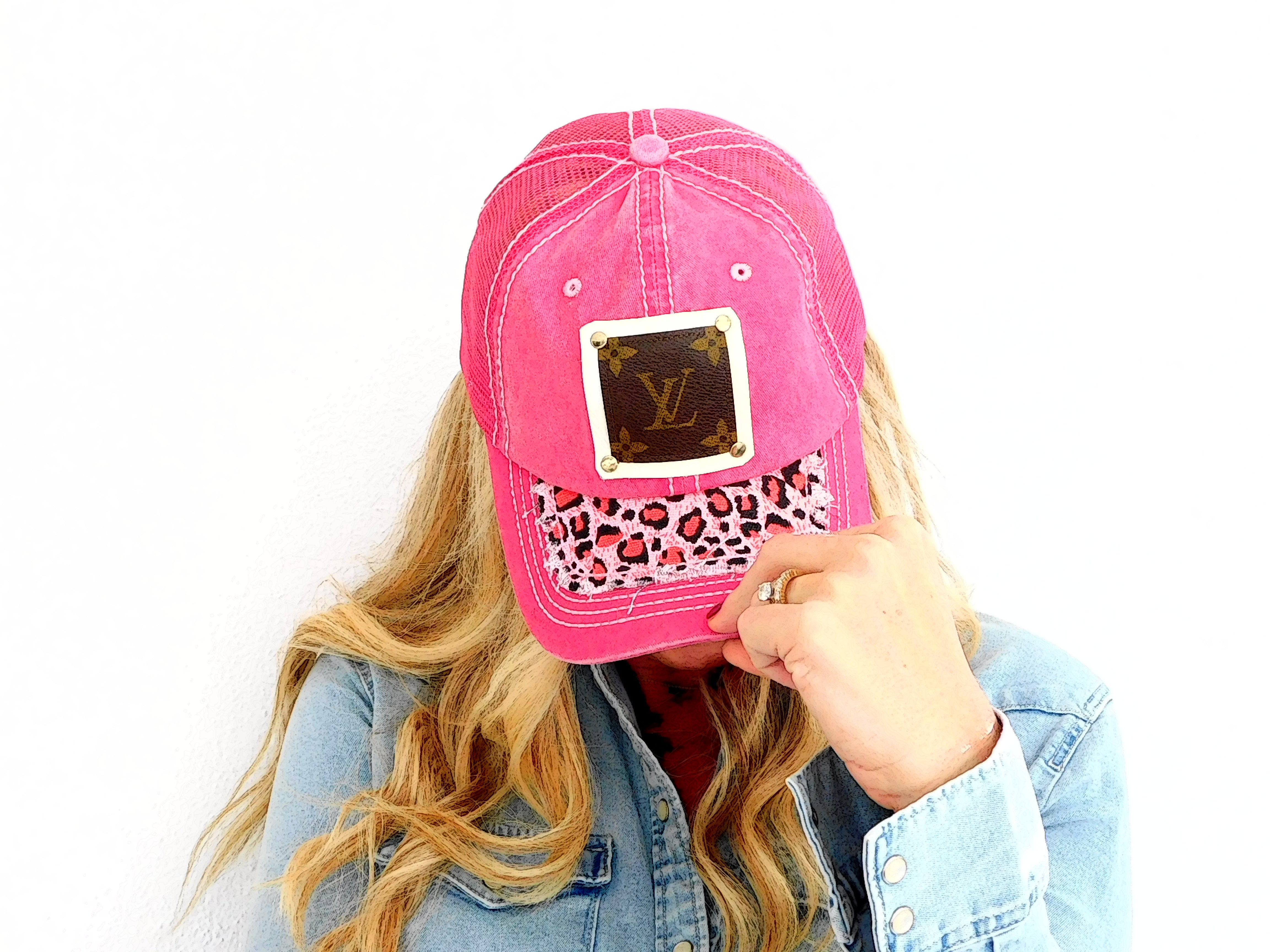 Patches of Upcycling Hot Girl, Pink Leopard Hat with LV Patch – Stealing  Underwear