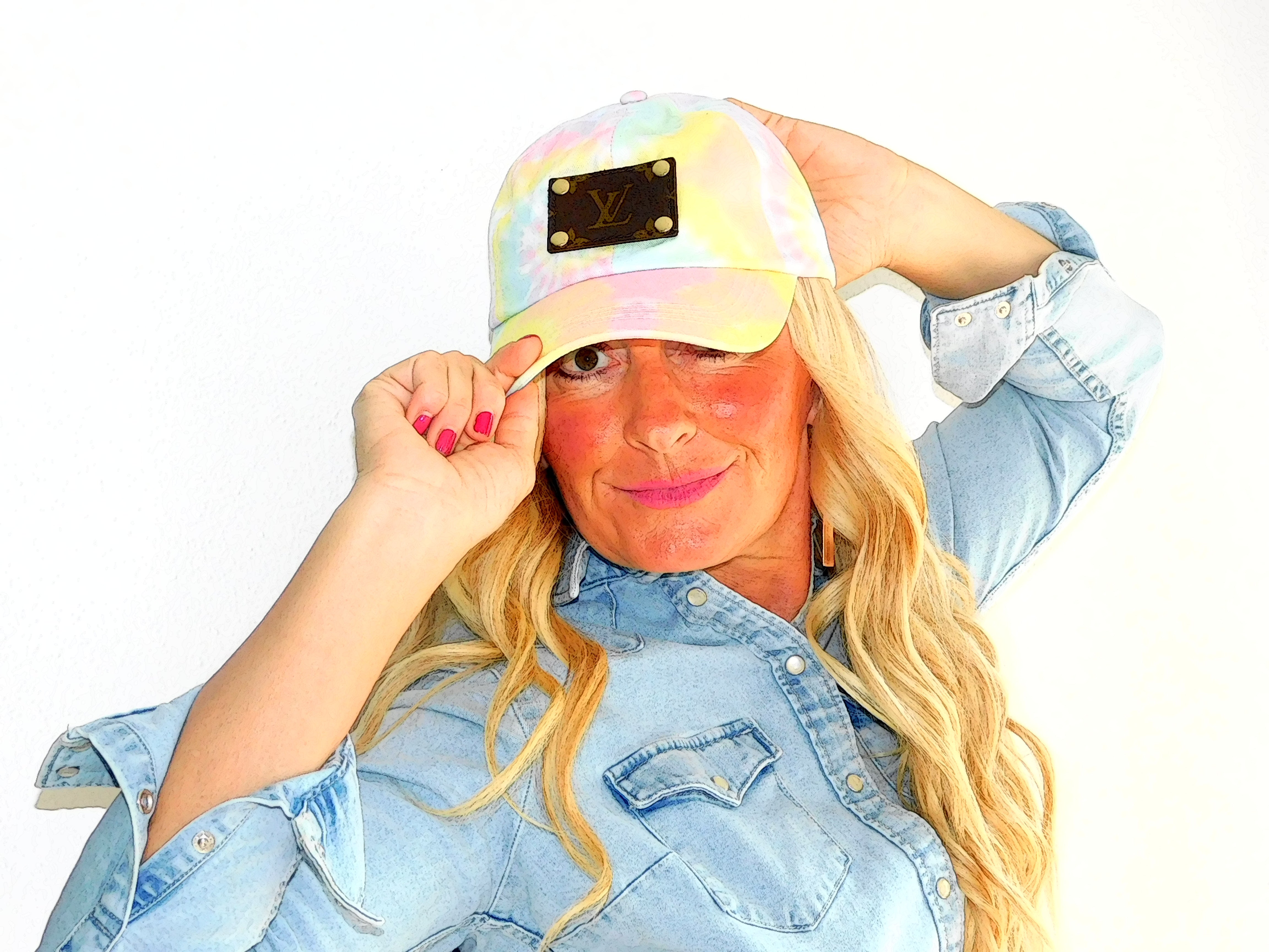 Anagails Pastel Tie Dye Hat with LV Patch – Stealing Underwear