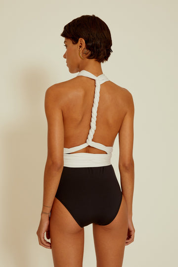 Lenny Niemeyer Chic One Piece Swimsuit in Off White/Black- Wear Multiple Ways