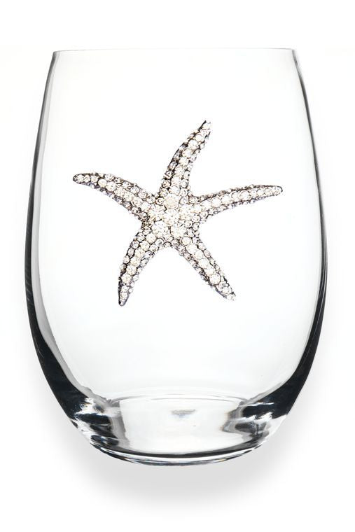 Queens' Jewels Starfish Jeweled Stemless Wine Glass - Sure to become your favorite wine glass!  Also a perfect gift for Birthday's, Housewarmings, etc..  Even prettier in person!