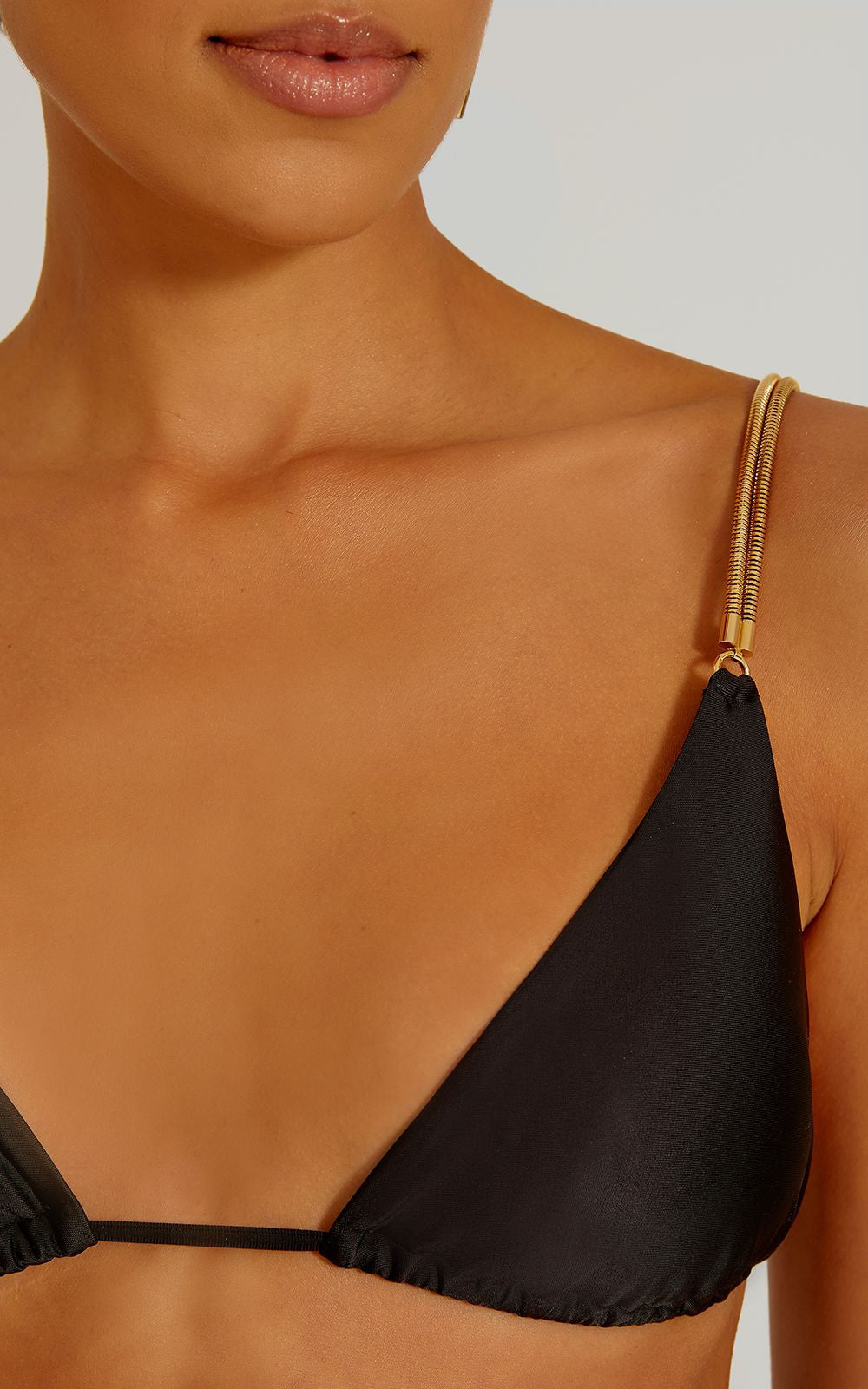 Lenny Niemeyer Cortina Chain Triangle Bikini Top in Black