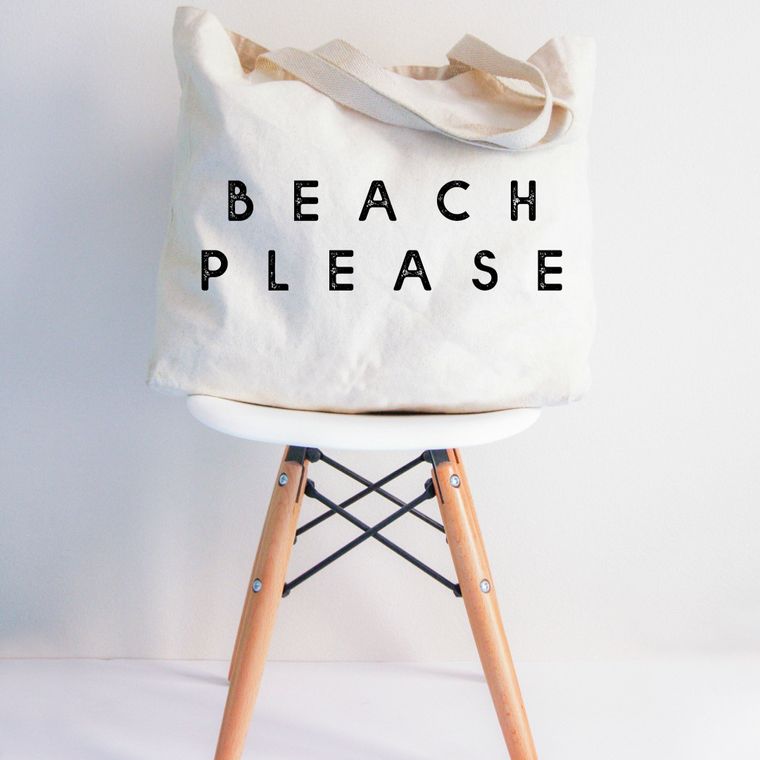 The perfect tote for the beach, errands, grocery shopping, etc.  Cute & Casual, it's prefect for every day!  Beach Please XL Tote Bag *Measures 20